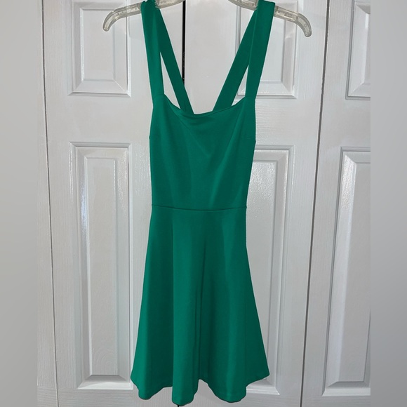 Zara Woman Emerald Green Cross Back Mini Dress - size small - Picture 1 of 4